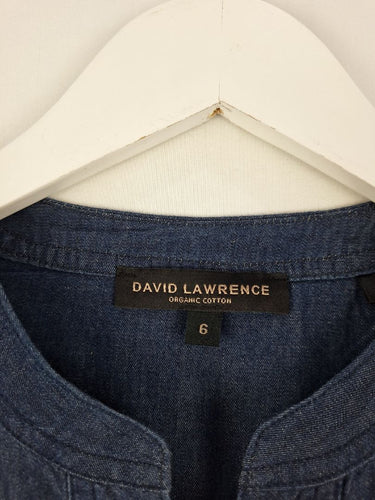 Second-Hand - David Lawrence Indigo Denim Long Sleeve Blouse Size 6 - SwapUp