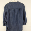Second-Hand - David Lawrence Indigo Denim Long Sleeve Blouse Size 6 - SwapUp