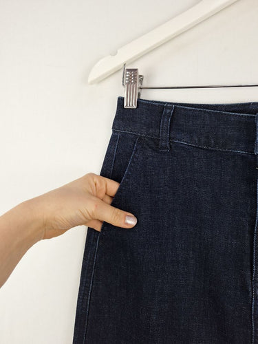 Second-Hand - Trenery Deep Indigo Denim Maxi Skirt Size 6 - SwapUp