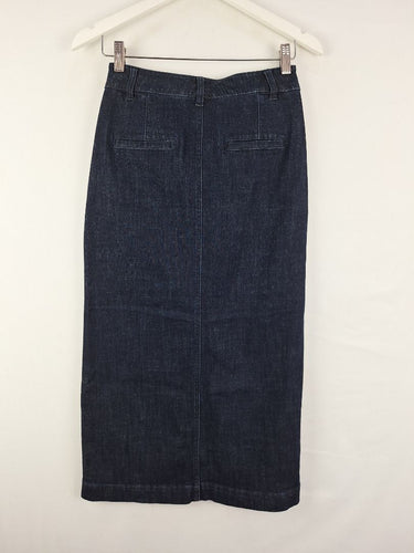 Second-Hand - Trenery Deep Indigo Denim Maxi Skirt Size 6 - SwapUp