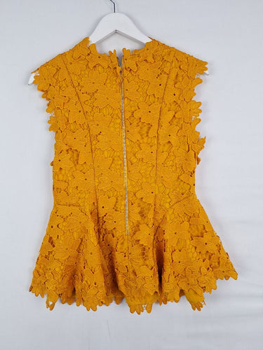 Second-Hand - Assorted Brands Marigold Lacey Evening Top Size S - SwapUp