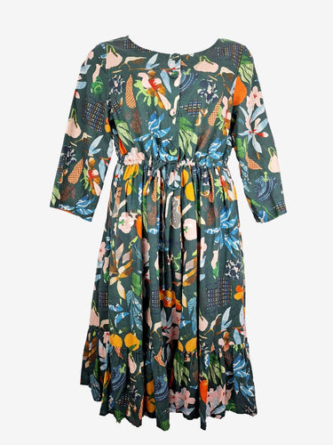 Gorman Playful Linen Blend Tied Waist Midi Dress Size 12