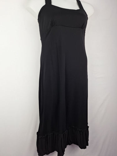 Second-Hand - Tiffany Treloar Black Silk Bubble Hem Maxi Dress Size 14 - SwapUp