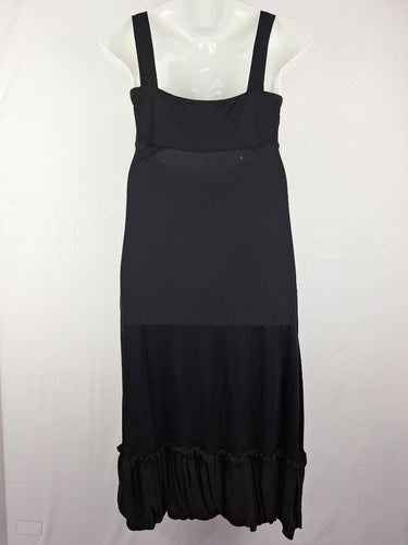 Second-Hand - Tiffany Treloar Black Silk Bubble Hem Maxi Dress Size 14 - SwapUp