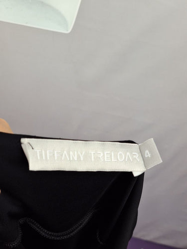 Second-Hand - Tiffany Treloar Black Silk Bubble Hem Maxi Dress Size 14 - SwapUp