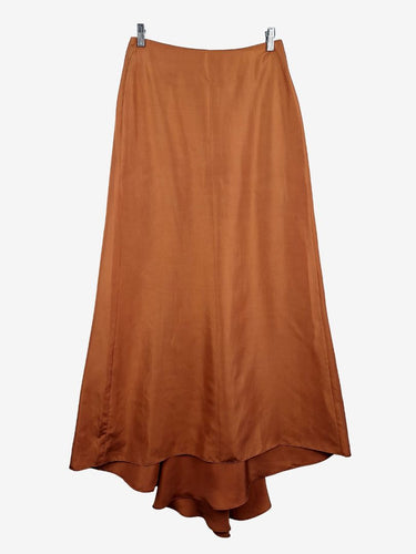 Carla Zampatti Clay Satin Godet Silk Skirt Size 10