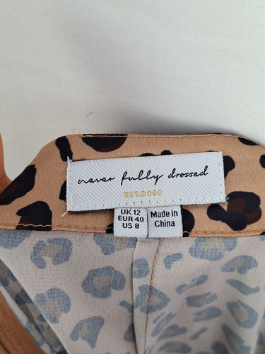 Second-Hand - Never Fully Dressed Ruched Front Leopard Skirt Size 12 - SwapUp