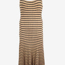 Second-Hand - White Closet Latte Ribbed Stripe Maxi Dress Size L - SwapUp