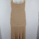 Second-Hand - White Closet Latte Ribbed Stripe Maxi Dress Size L - SwapUp