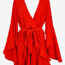 Second-Hand - Tussah Vibrant Red Feminine Playsuit Size 10 - SwapUp