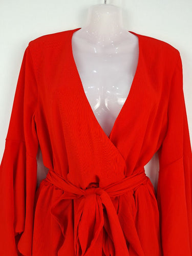 Second-Hand - Tussah Vibrant Red Feminine Playsuit Size 10 - SwapUp