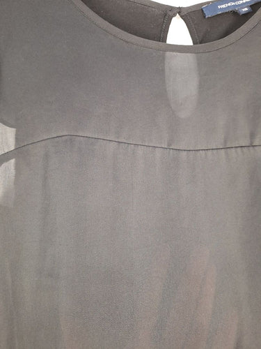 Second-Hand - French Connection Flutter Sleeve Dainty Black Top Size XS - SwapUp