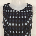 Second-Hand - Cue Blue Grid Bubble Hem Dress Size 6 - SwapUp