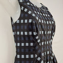 Second-Hand - Cue Blue Grid Bubble Hem Dress Size 6 - SwapUp