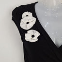 Second-Hand - Review Jersey Flower Applique Wrap Dress Size 6 - SwapUp