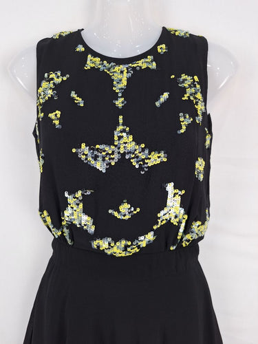 Second-Hand - French Connection Sequin Top Chiffon Midi Dress Size 6 - SwapUp