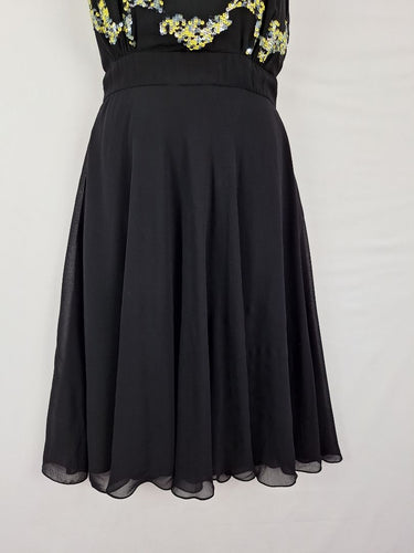 Second-Hand - French Connection Sequin Top Chiffon Midi Dress Size 6 - SwapUp