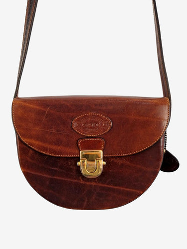 Oroton Vintage Leather Structured Mini Saddle Bag