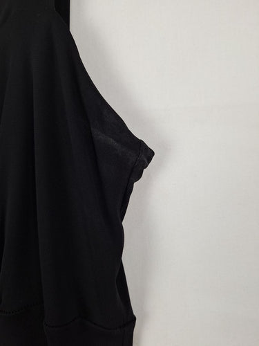 Second-Hand - Tiffany Treloar Black Silk Bubble Hem Maxi Dress Size 14 - SwapUp