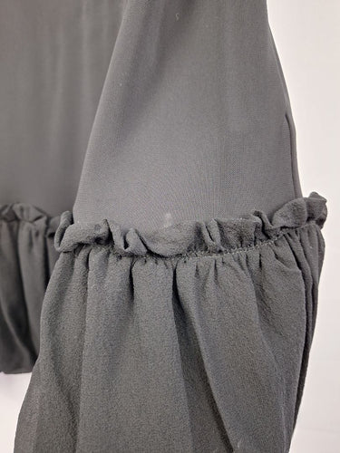 Second-Hand - Tiffany Treloar Black Silk Bubble Hem Maxi Dress Size 14 - SwapUp
