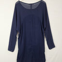 Second-Hand - Kingan Jones Royal Navy Sheer Sleeved Top Size 14 - SwapUp