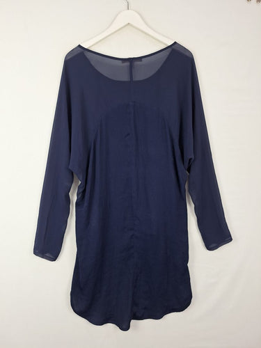 Second-Hand - Kingan Jones Royal Navy Sheer Sleeved Top Size 14 - SwapUp