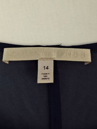 Second-Hand - Kingan Jones Royal Navy Sheer Sleeved Top Size 14 - SwapUp