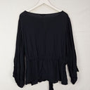 Second-Hand - Tasteful Key Hole Blouse with Tie Waist Size - SwapUp