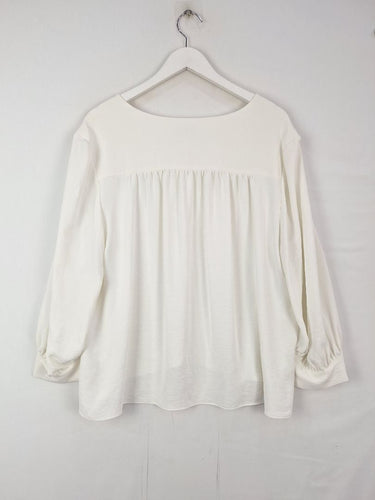 Second-Hand - Veronika Maine Stark White Essential Office Blouse Size 16 - SwapUp