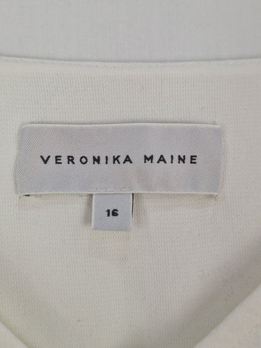 Second-Hand - Veronika Maine Stark White Essential Office Blouse Size 16 - SwapUp