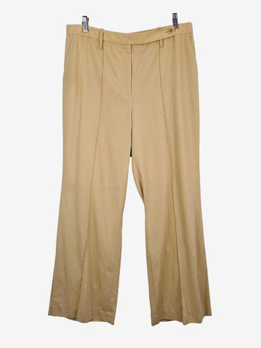 Oroton Biscuit Side Button Straight Leg Pants Size 16