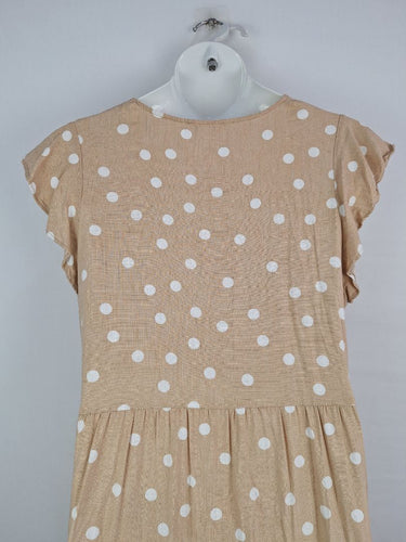 Second-Hand - Betty Basics Feminine Beiege Polka Dot Sun Dress Size 16 - SwapUp