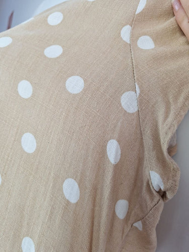 Second-Hand - Betty Basics Feminine Beiege Polka Dot Sun Dress Size 16 - SwapUp