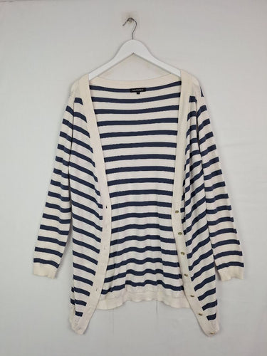 Second-Hand - Isabella Oliver Nautical Striped Long Line Cardigan Size S - SwapUp