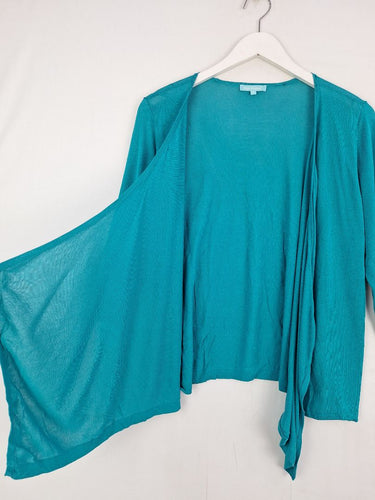 Second-Hand - Blue Illusion Effortless Turquoise Cardigan Size S - SwapUp