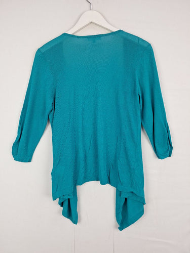 Second-Hand - Blue Illusion Effortless Turquoise Cardigan Size S - SwapUp