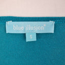 Second-Hand - Blue Illusion Effortless Turquoise Cardigan Size S - SwapUp