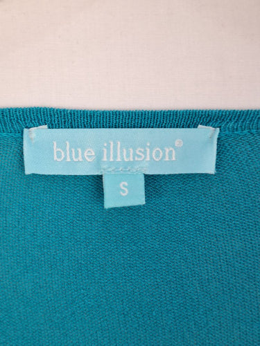 Second-Hand - Blue Illusion Effortless Turquoise Cardigan Size S - SwapUp