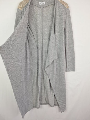Second-Hand - Runaway Sleek Gold Cap Sleeved Cardigan Size 6 - SwapUp