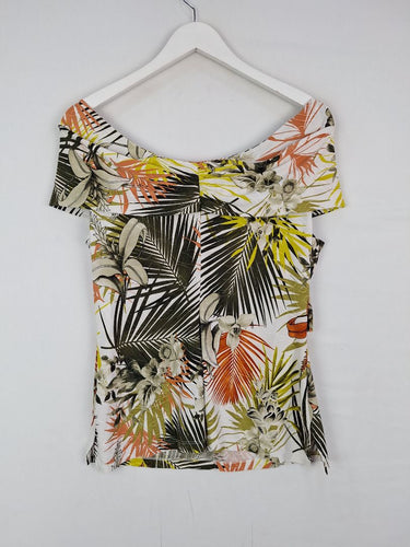 Second-Hand - Anthea Crawford Slinky Jungle Patterned Top Size M - SwapUp