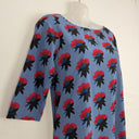 Second-Hand - Tahlo Abstract Flower Bouquet A Line Silk Dress Size 8 - SwapUp