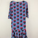 Second-Hand - Tahlo Abstract Flower Bouquet A Line Silk Dress Size 8 - SwapUp