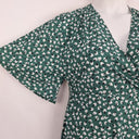 Second-Hand - Little Party Dress Jungle Green Cotton Patterned Wrap Dress Size 10 - SwapUp