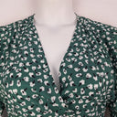 Second-Hand - Little Party Dress Jungle Green Cotton Patterned Wrap Dress Size 10 - SwapUp