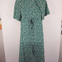 Second-Hand - Little Party Dress Jungle Green Cotton Patterned Wrap Dress Size 10 - SwapUp