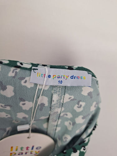 Second-Hand - Little Party Dress Jungle Green Cotton Patterned Wrap Dress Size 10 - SwapUp