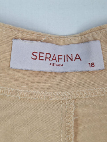 Second-Hand - Serafina Tan Elevated Basic Wide Leg Pants Size 18 - SwapUp