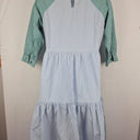 Second-Hand - Kholo Blue Green Gingham Tie Waist Dress Size 16 - SwapUp