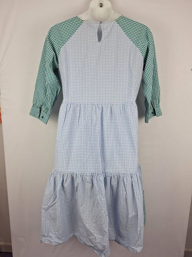 Second-Hand - Kholo Blue Green Gingham Tie Waist Dress Size 16 - SwapUp