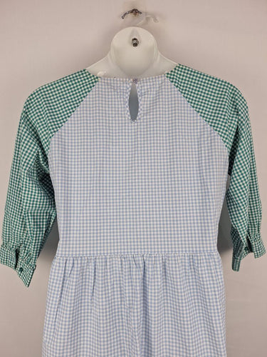 Second-Hand - Kholo Blue Green Gingham Tie Waist Dress Size 16 - SwapUp